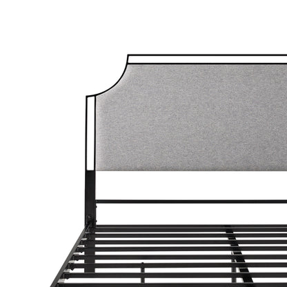 Daybreak - Queen Bed Frame Upholstered Metal - Gray