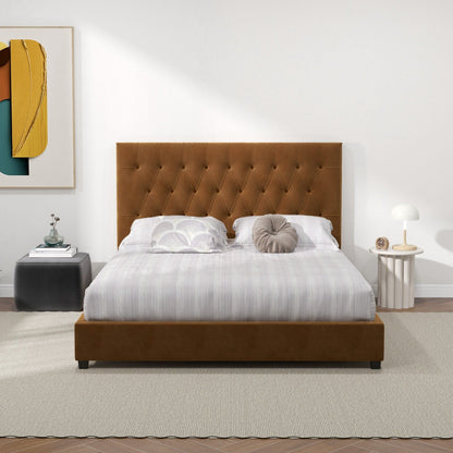 Donald - Mid-Century Modern Upholstered Platform Bed - The Sleep Loft - Online Mattress Showroom NYC