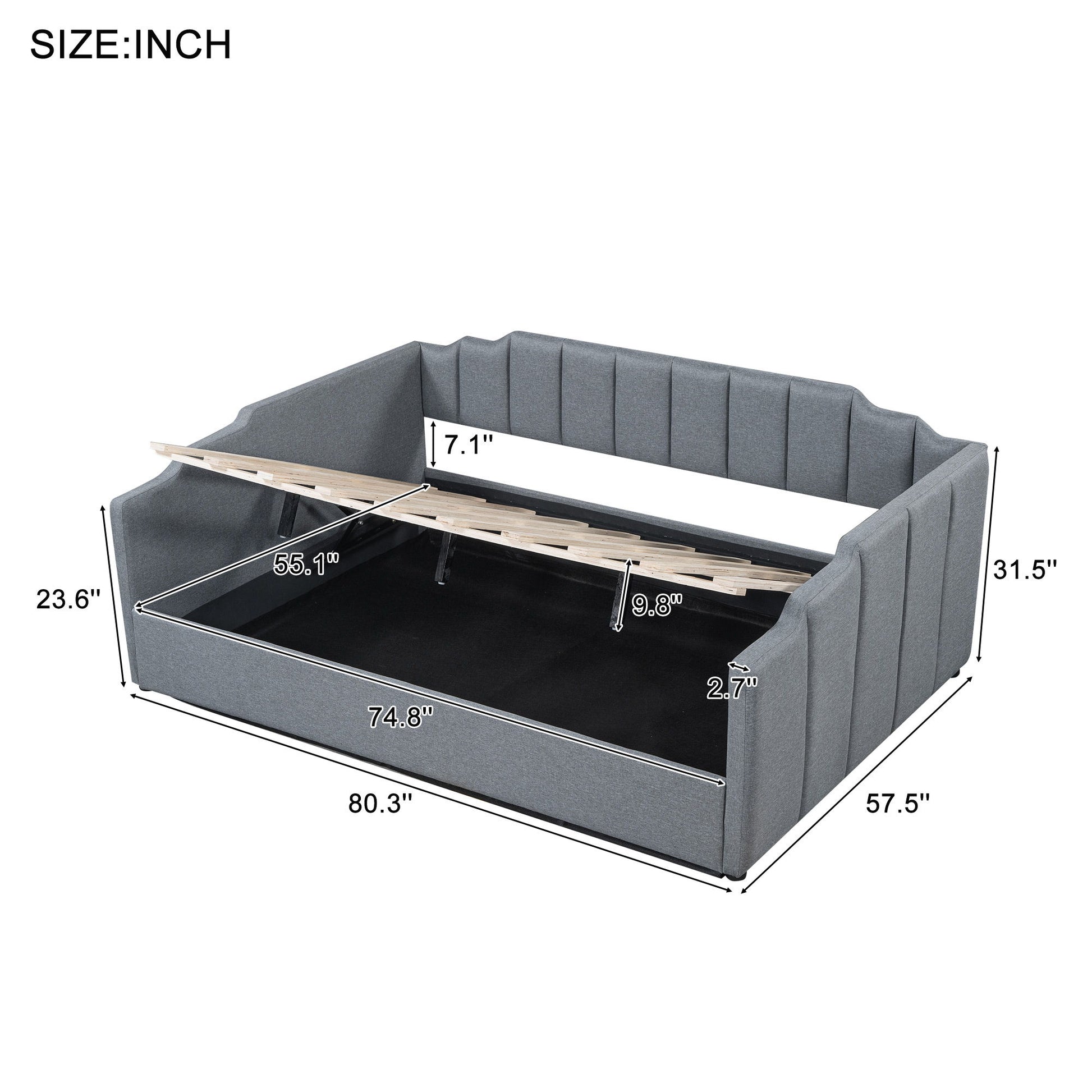 Modern Upholstered Daybed With Underneath Storage - The Sleep Loft - Online Mattress Showroom NYC