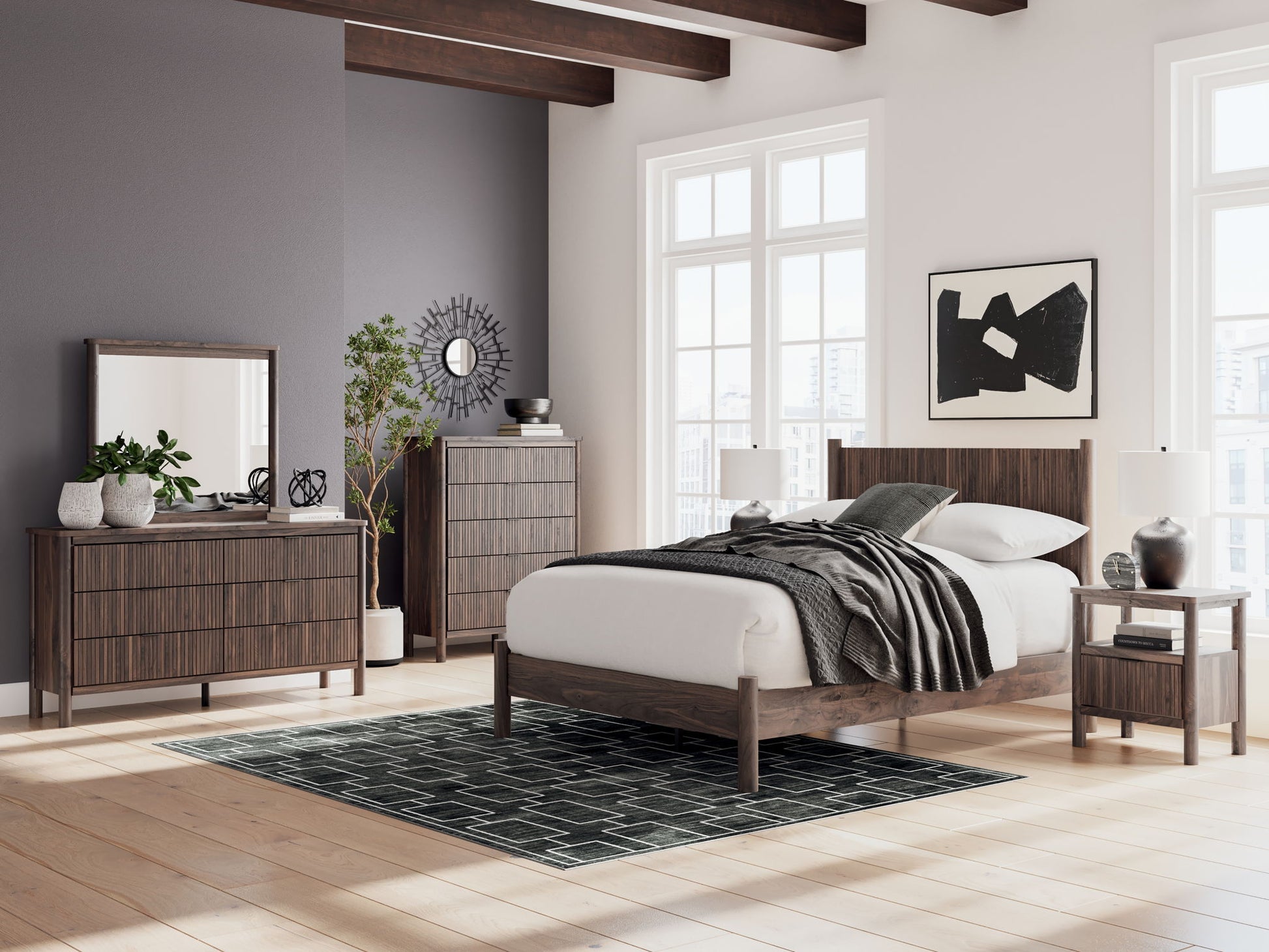 Pamytta - One Drawer Night Stand - Brown - The Sleep Loft - Online Mattress Showroom NYC