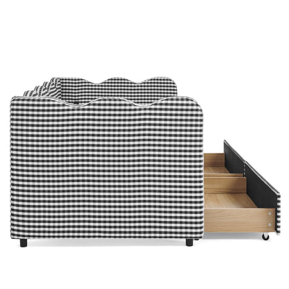 Gingham Daybed With USB Charging Port, Wave-Shaped Design - The Sleep Loft - Online Mattress Showroom NYC