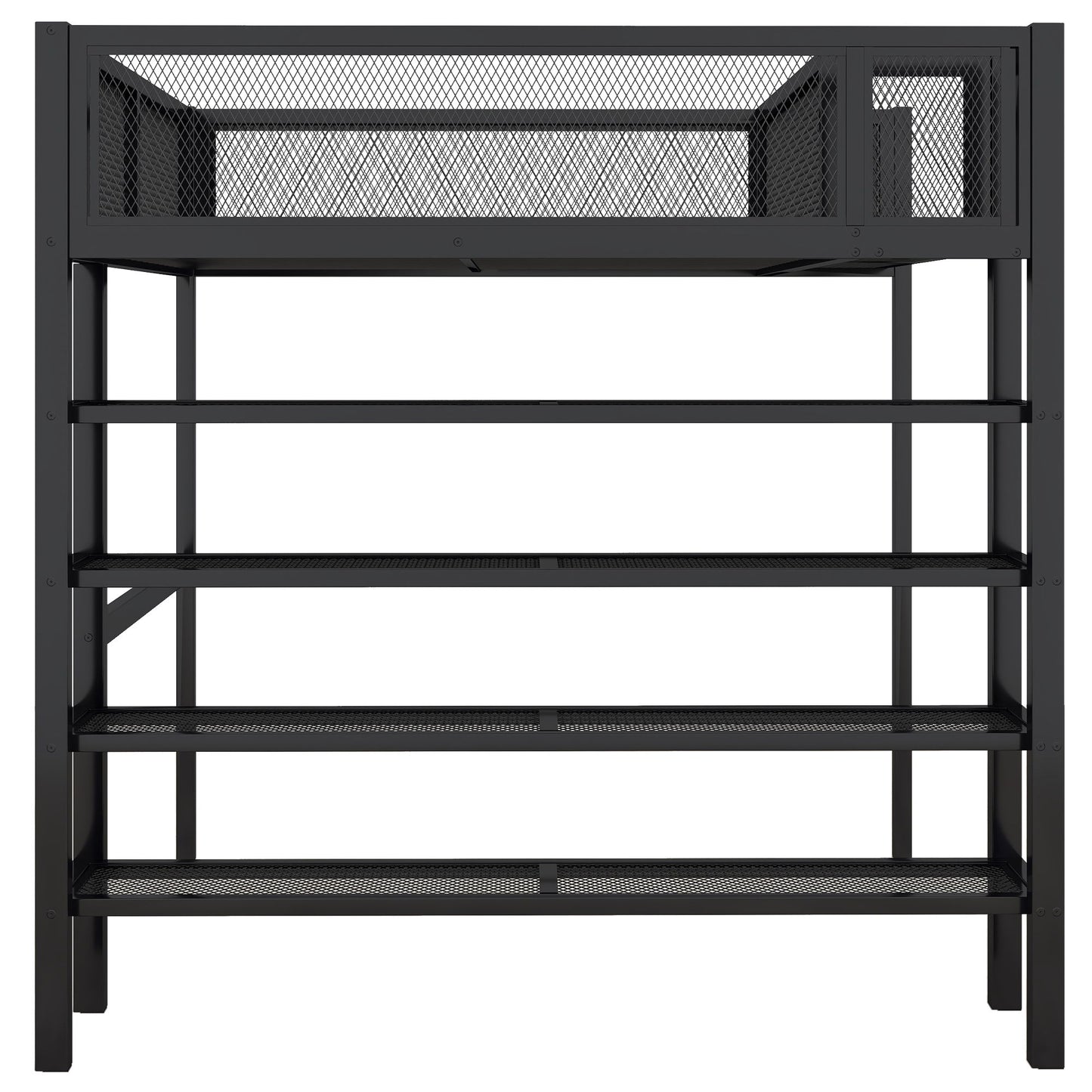 Loft Bed With 4 Tier Shelves And Storage - The Sleep Loft - Online Mattress Showroom NYC