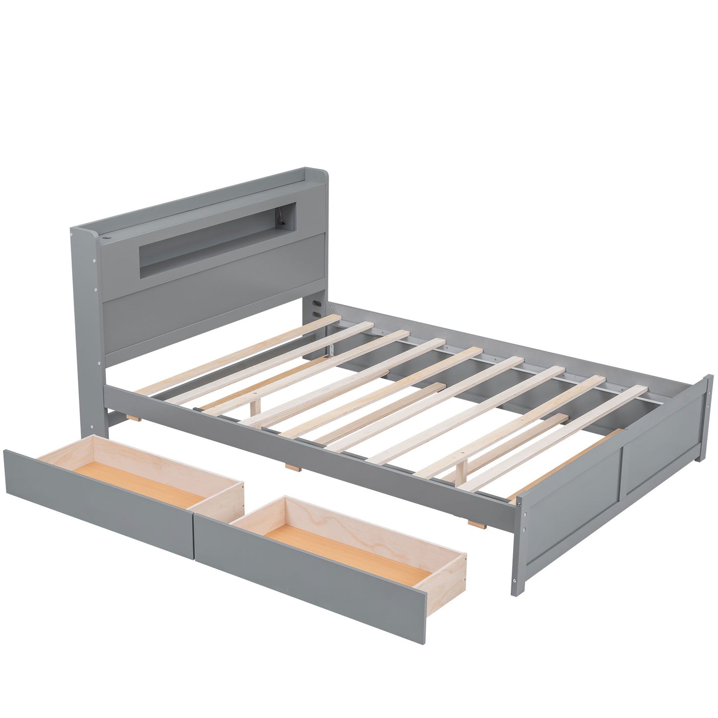 Storage Platform Bed With LED Lights, 2 Drawers And Trundle - The Sleep Loft - Online Mattress Showroom NYC