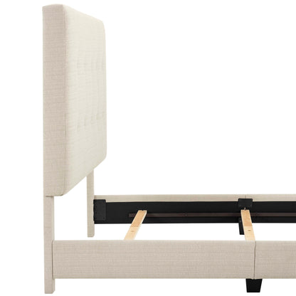 Tufted Upholstered Headboard Platform Bed