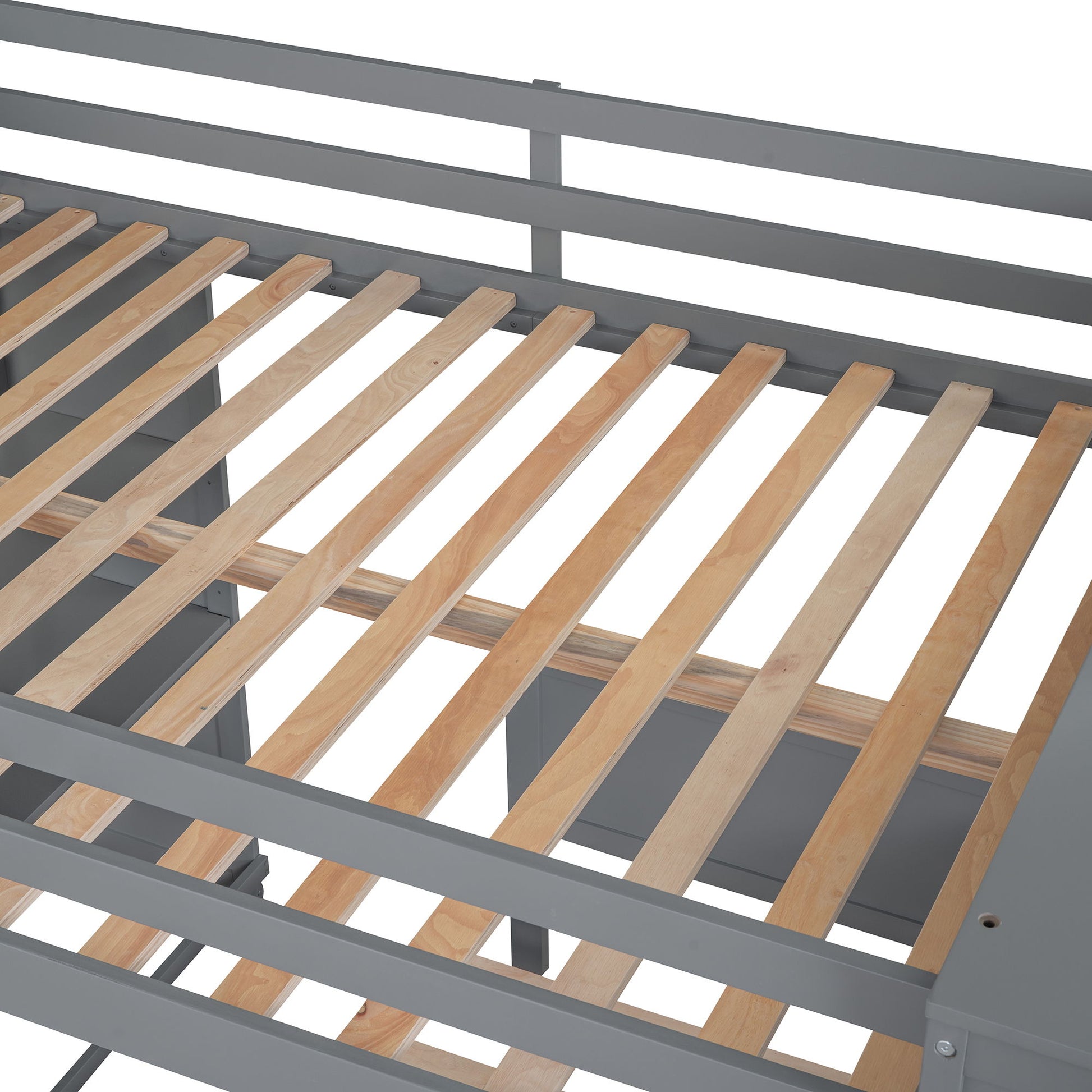 Loft Bed With A Twin Size Standalone Bed, Shelves, Desk, And Wardrobe - The Sleep Loft - Online Mattress Showroom NYC