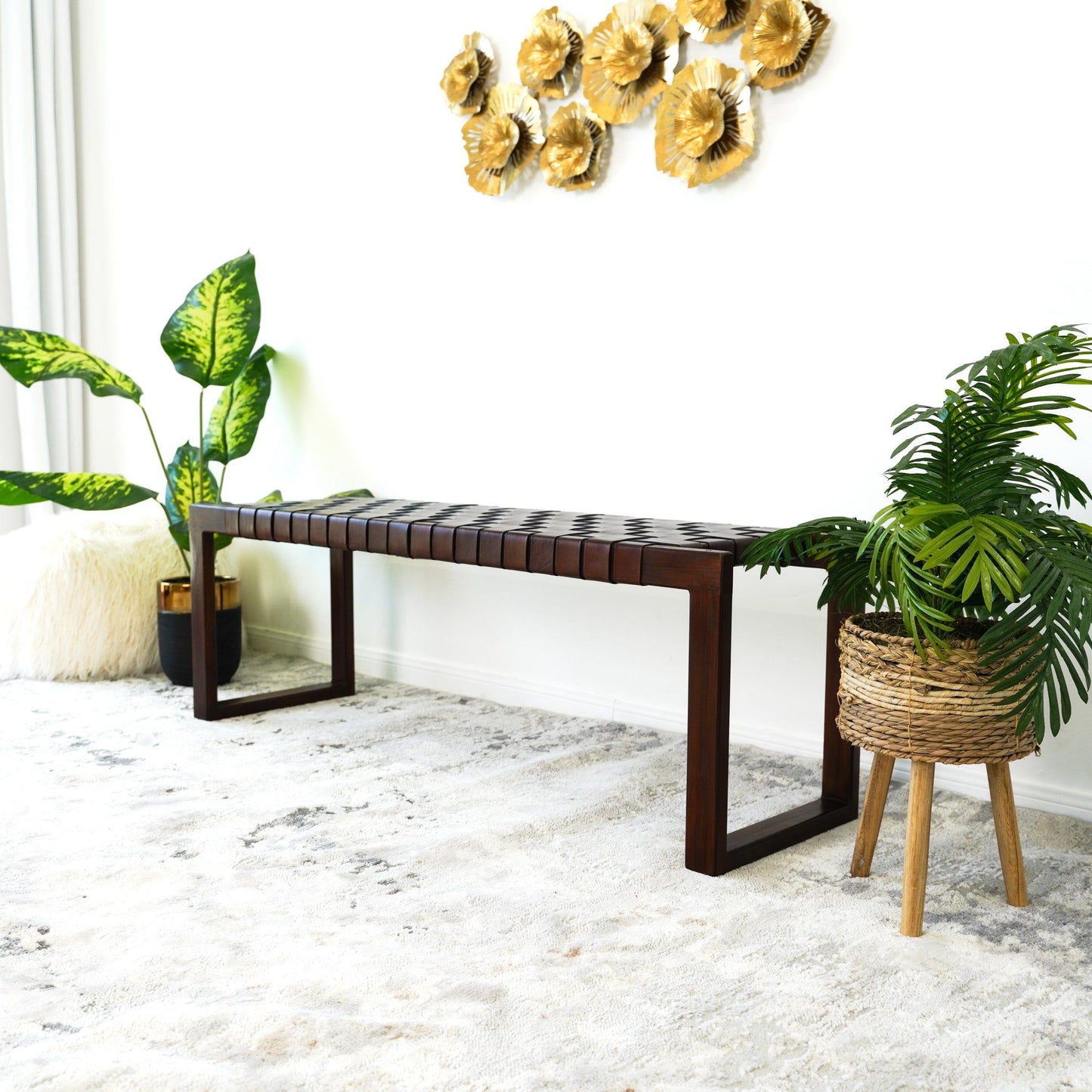 Christina - Bench - Cognac / Dark Brown / Tan - The Sleep Loft - Online Mattress Showroom NYC