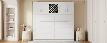 Murphy Wall Bed With Top Cabinets & Wine Rack - The Sleep Loft - Online Mattress Showroom NYC