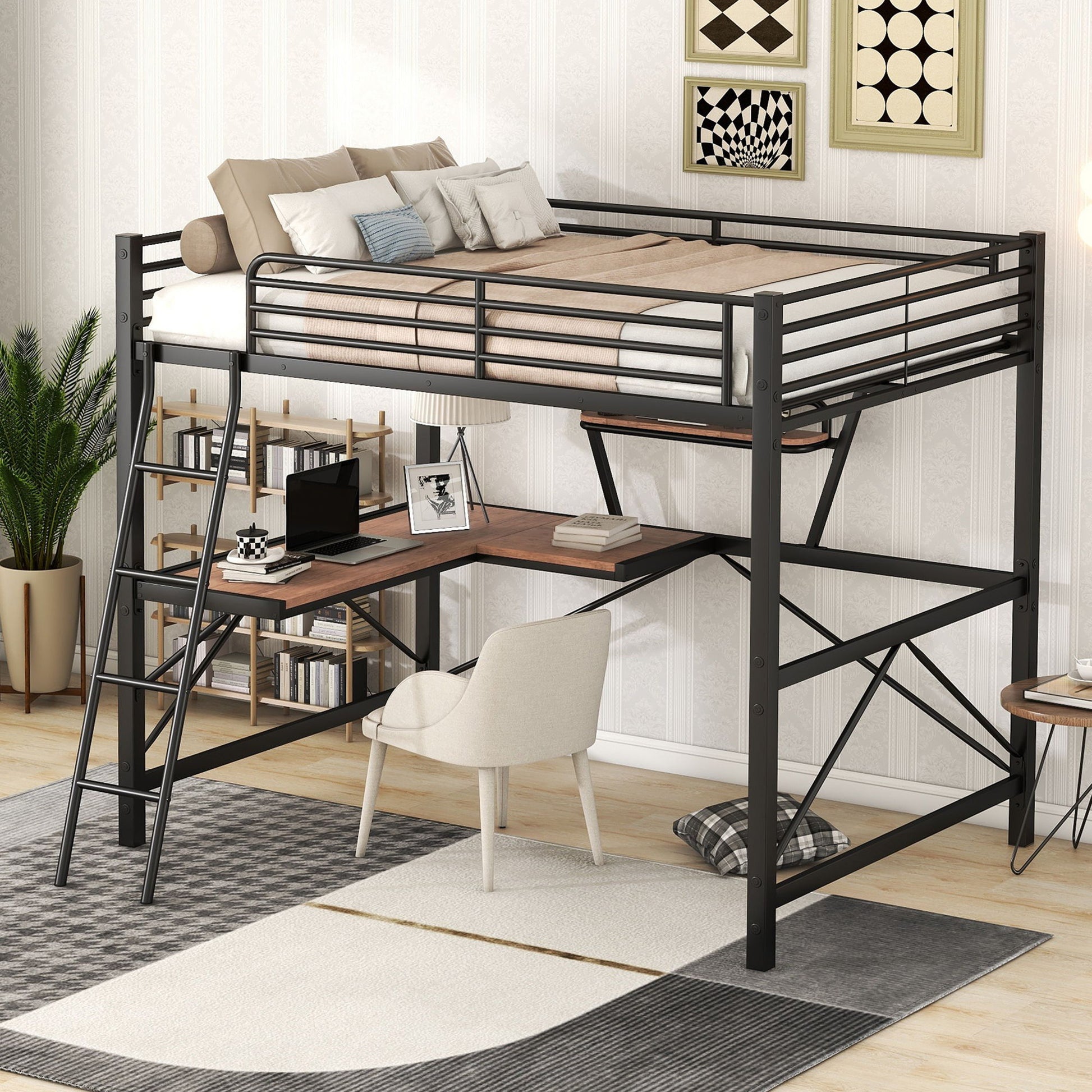 Loft Bed With Desk And Shelf, Modern Design - The Sleep Loft - Online Mattress Showroom NYC