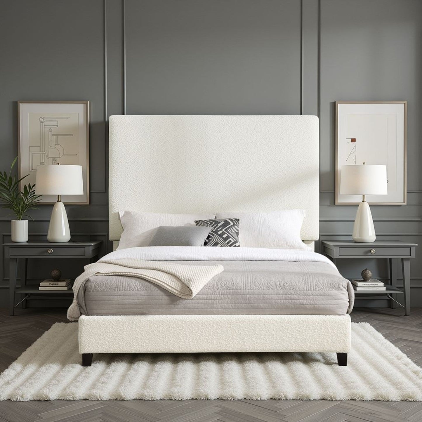 Upholstered Headboard Platform Bed