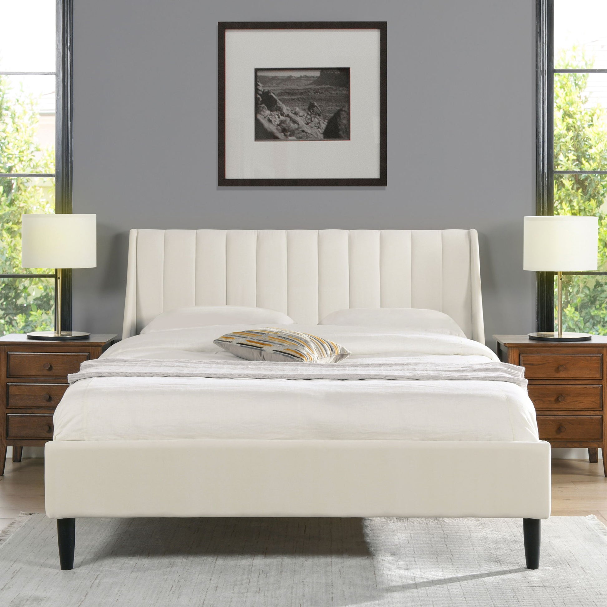 Aspen - Vertical Tufted Modern Headboard Platform Bed Set - The Sleep Loft - Online Mattress Showroom NYC