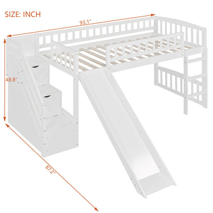 Loft Stairway Bed With 2 Drawers, Convertible Ladder And Slide - The Sleep Loft - Online Mattress Showroom NYC