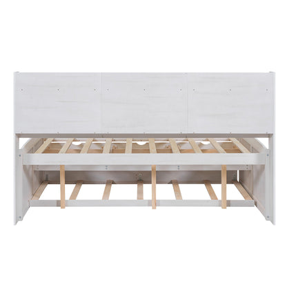 Captain Bed With Built In Bookshelves, 3 Storage Drawers, And Trundle - The Sleep Loft - Online Mattress Showroom NYC