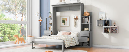 Murphy Wall Bed With Shelves, Drawers And LED Lights - The Sleep Loft - Online Mattress Showroom NYC