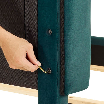 Tufted Upholstered Headboard Platform Bed