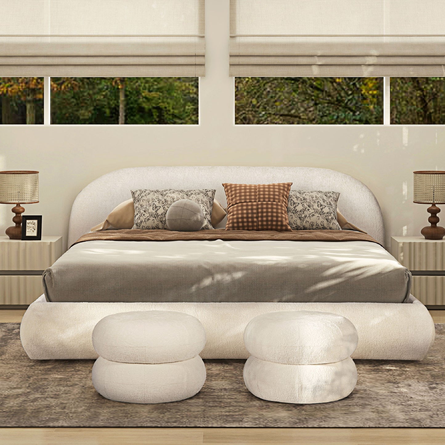 Archie Puffy Grounded - Upholstered Platform Bed - The Sleep Loft - Online Mattress Showroom NYC