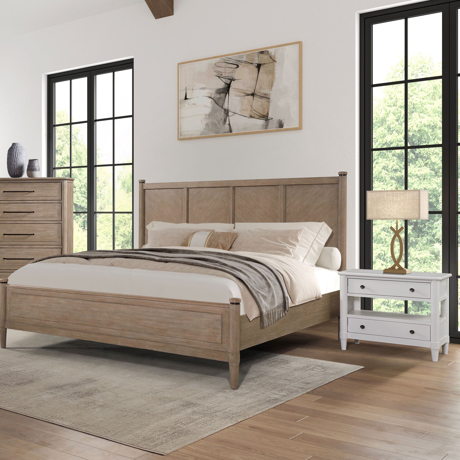 Open Nightstand With 2 Drawers - The Sleep Loft - Online Mattress Showroom NYC
