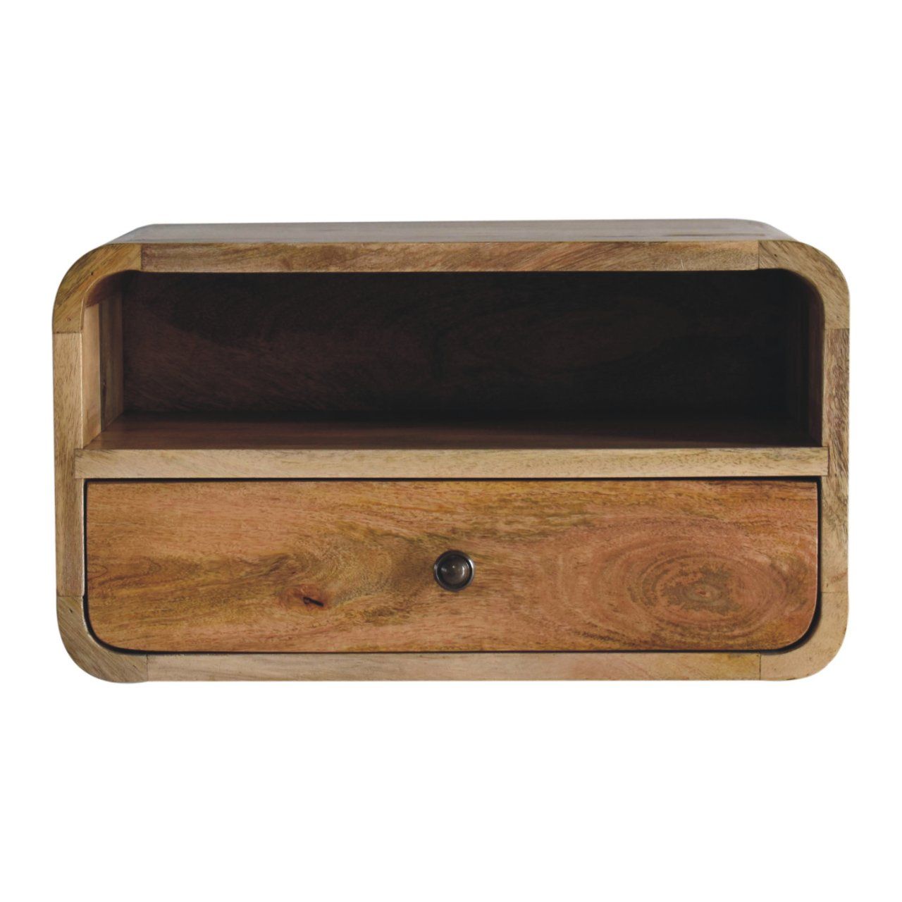 Curved Upper Slot Floating Nightstand - The Sleep Loft - Online Mattress Showroom NYC