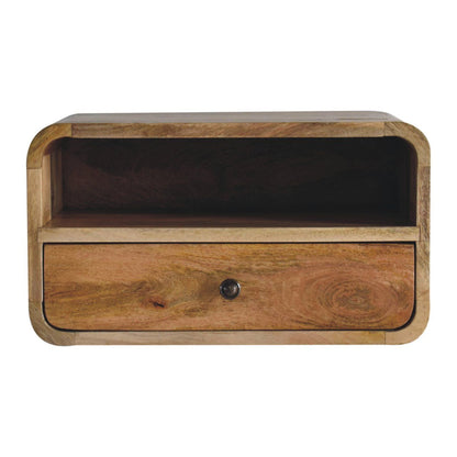 Curved Upper Slot Floating Nightstand - The Sleep Loft - Online Mattress Showroom NYC