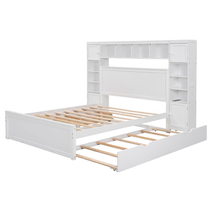 Bed With All In One Cabinet, Shelf And Sockets, Twin Long Trundle - The Sleep Loft - Online Mattress Showroom NYC