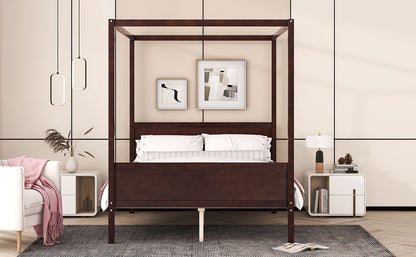 Canopy Platform Bed With Headboard And Footboard, Slat Support Leg - The Sleep Loft - Online Mattress Showroom NYC