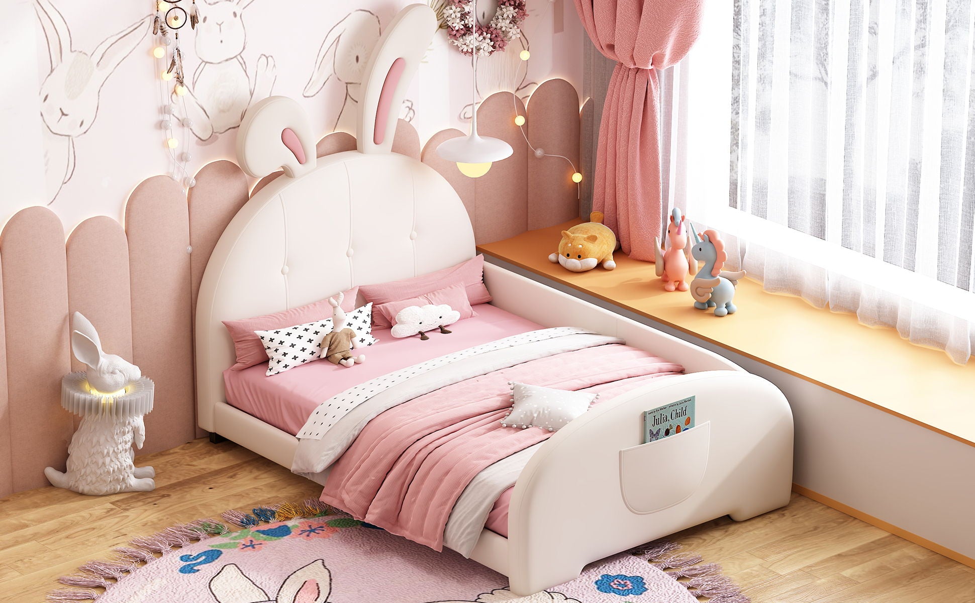 Upholstered Rabbit-Shape Princess Bed With Headboard And Footboard - The Sleep Loft - Online Mattress Showroom NYC