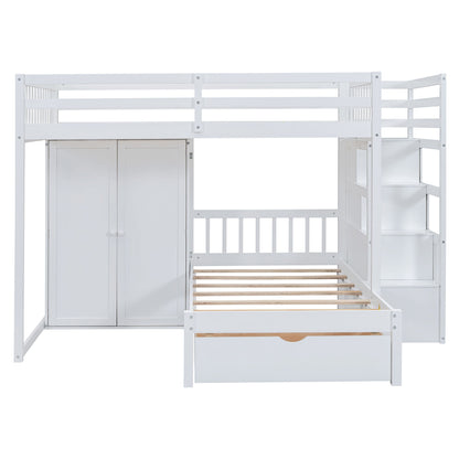 Bunk Bed With Wardrobe, Drawers - The Sleep Loft - Online Mattress Showroom NYC