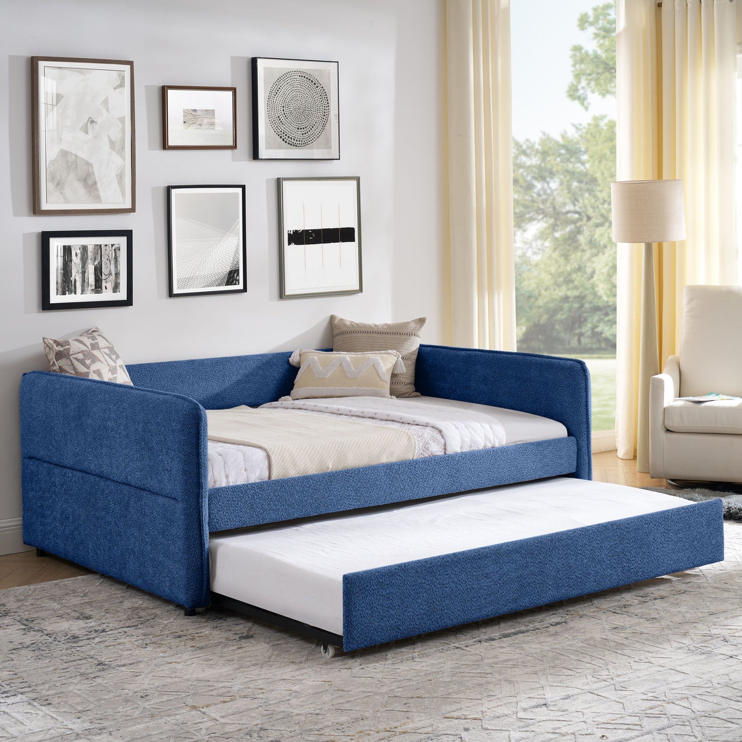 Upholstered Daybed With Pop Up Trundle - The Sleep Loft - Online Mattress Showroom NYC