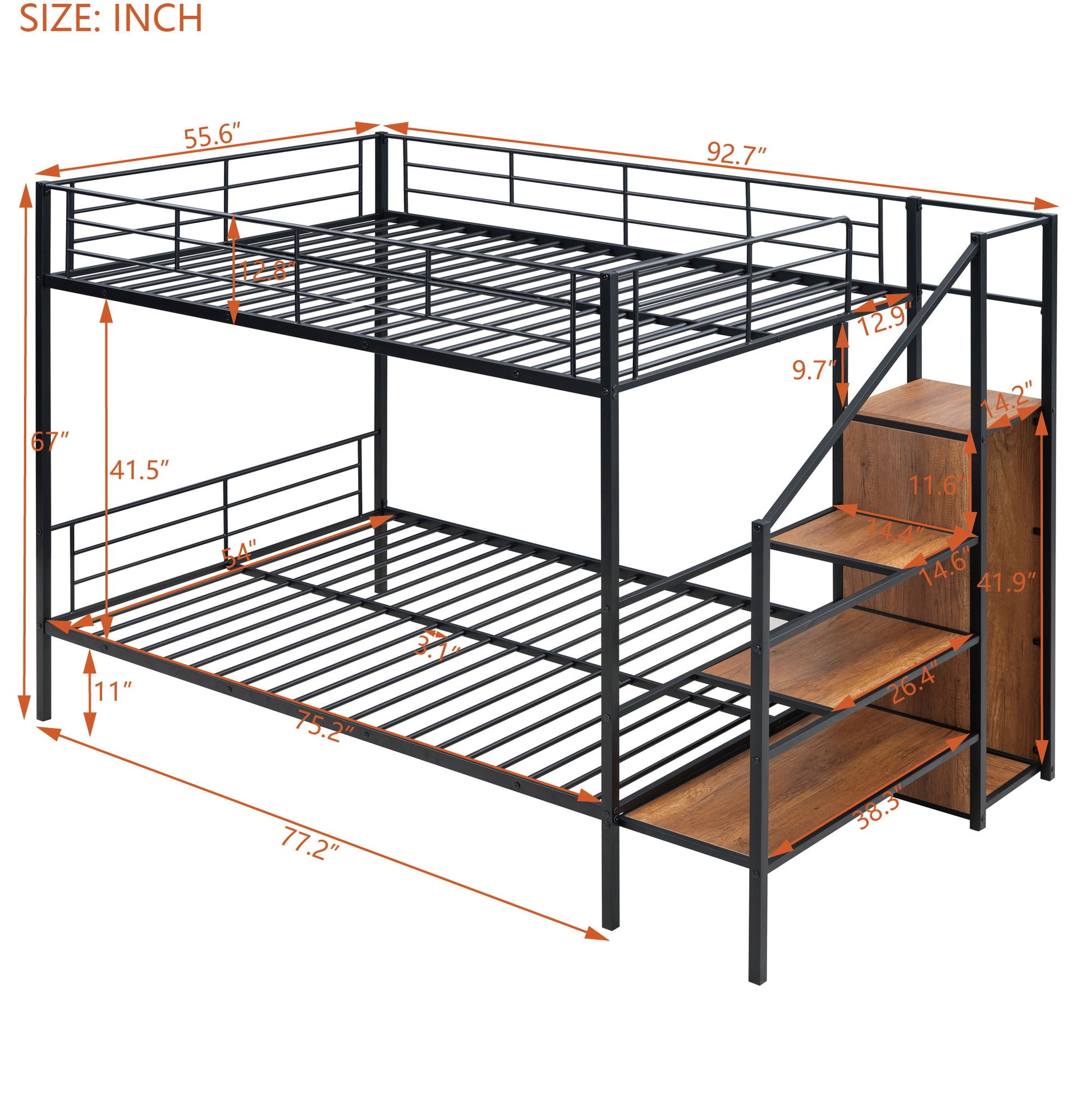 Bunk Bed With Lateral Storage Ladder And Wardrobe - The Sleep Loft - Online Mattress Showroom NYC