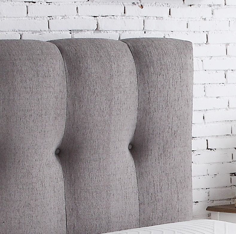 Bridgevine Home - Queen Size Tufted Upholstered Headboard With Nailhead Trim - Gray - The Sleep Loft - Online Mattress Showroom NYC