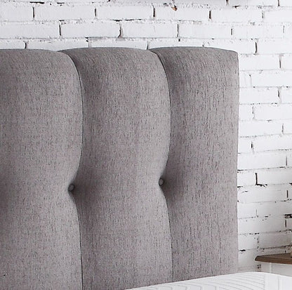 Bridgevine Home - Queen Size Tufted Upholstered Headboard With Nailhead Trim - Gray - The Sleep Loft - Online Mattress Showroom NYC