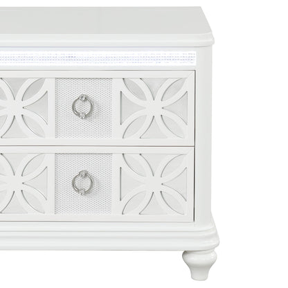 Abigale - 2 Drawer Nightstand With LED - White
