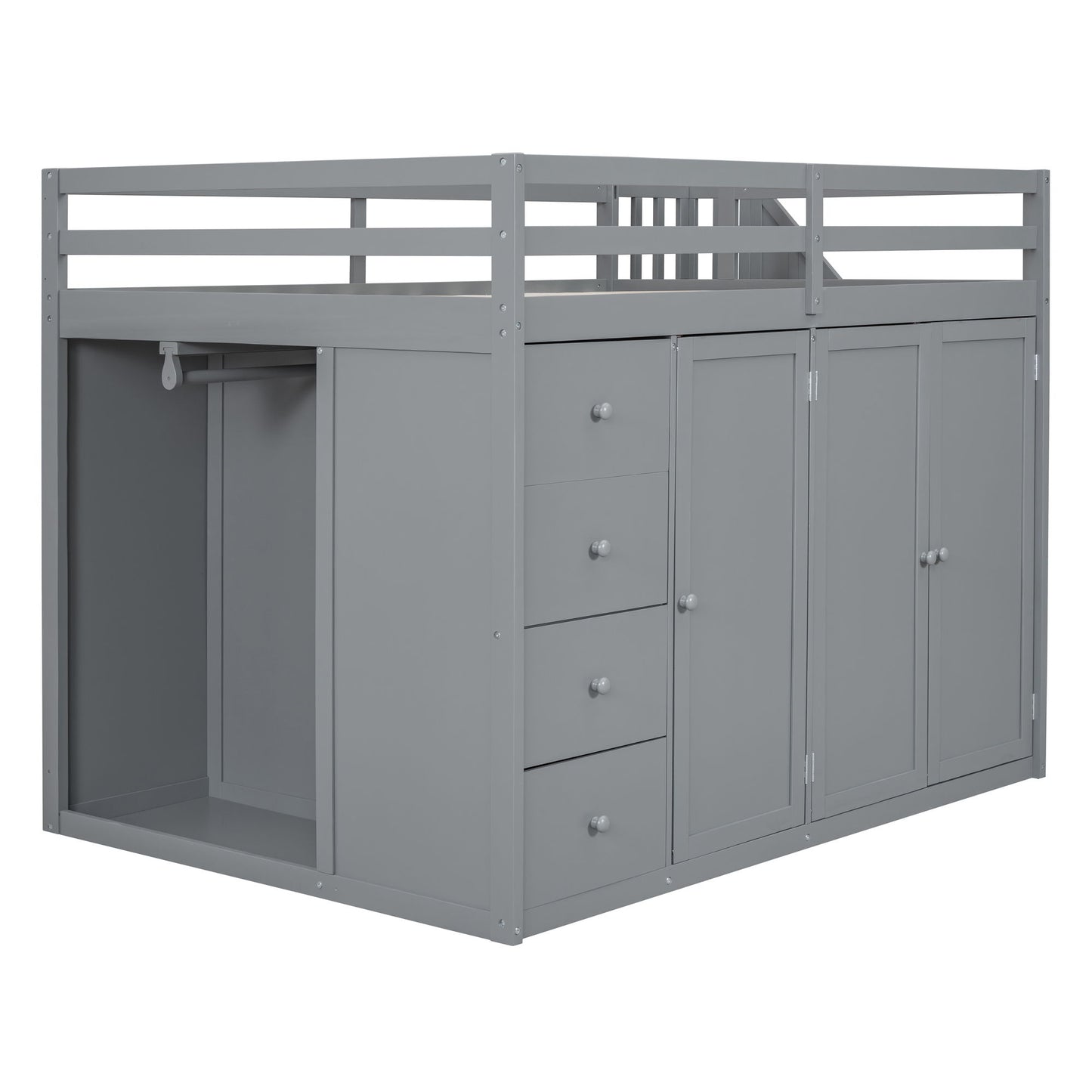 Loft Bed With Built In Wardrobes, Cabinets And Drawers - The Sleep Loft - Online Mattress Showroom NYC