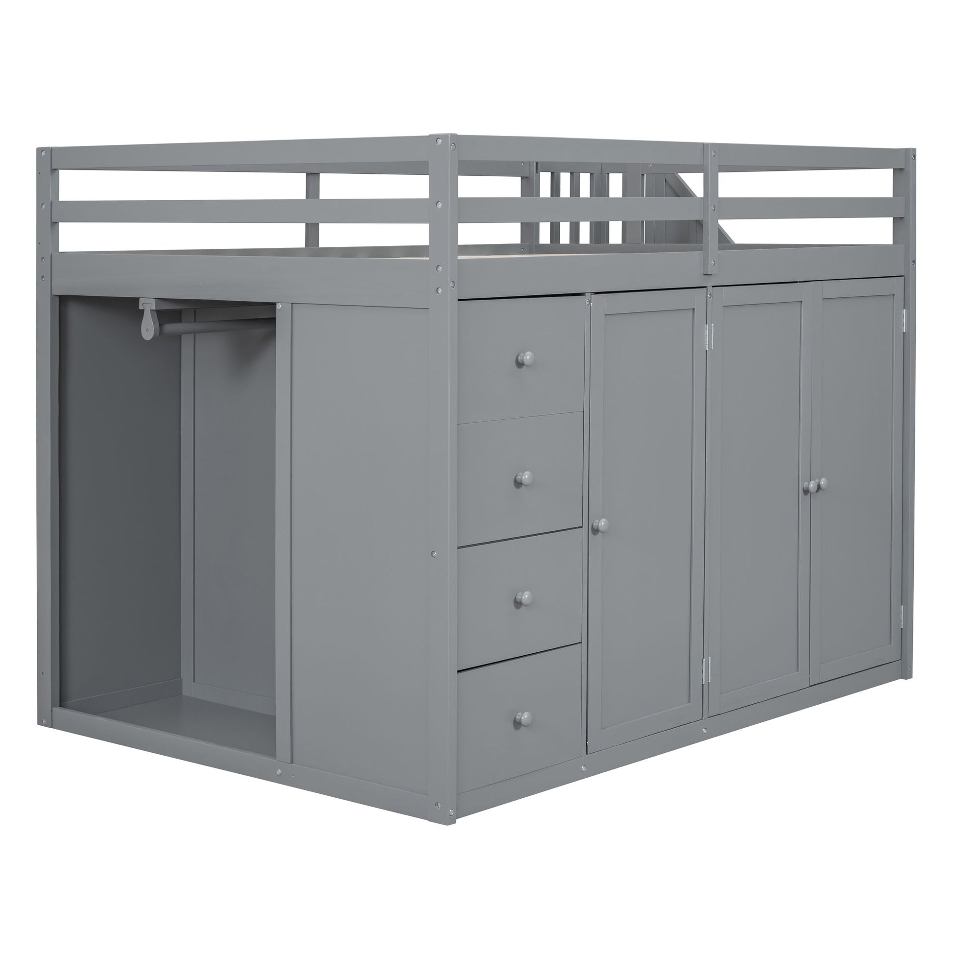 Loft Bed With Built In Wardrobes, Cabinets And Drawers - The Sleep Loft - Online Mattress Showroom NYC