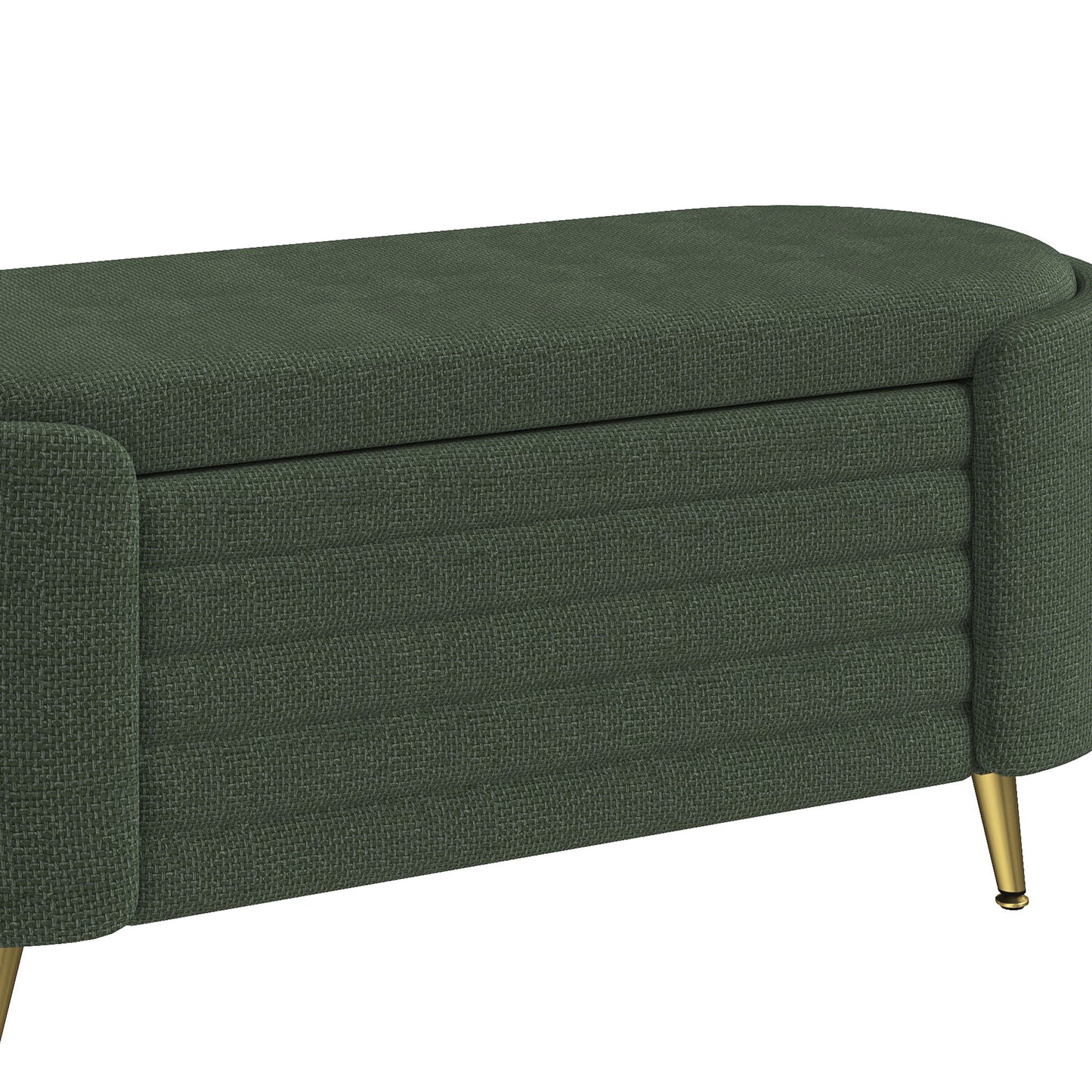 Modern Oval Storage Ottoman With Upholstery - The Sleep Loft - Online Mattress Showroom NYC