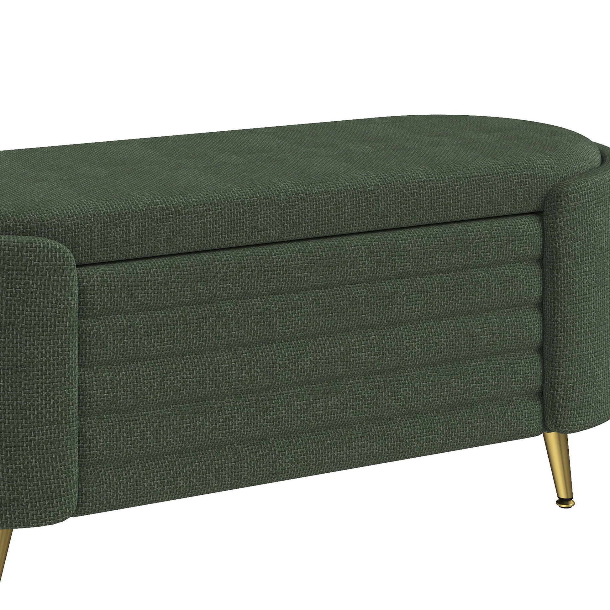 Modern Oval Storage Ottoman With Upholstery - The Sleep Loft - Online Mattress Showroom NYC