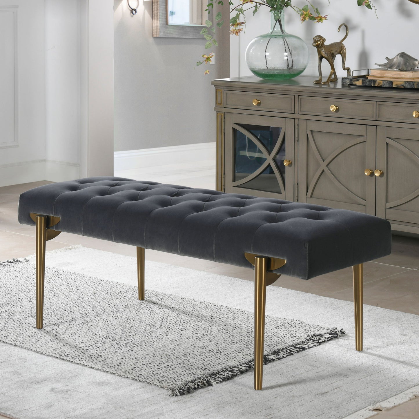 Aria - Upholstered Accent Bench - The Sleep Loft - Online Mattress Showroom NYC