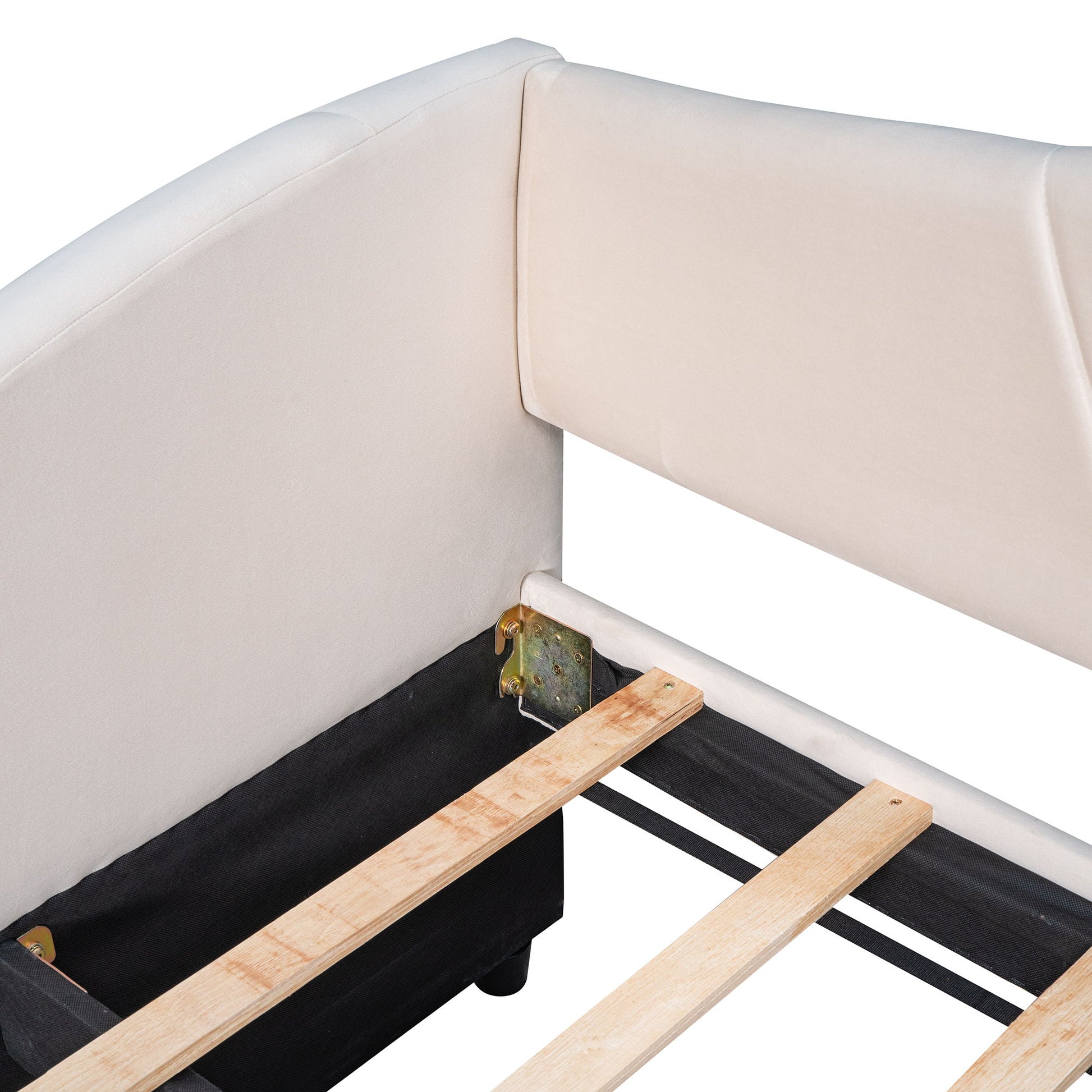 Upholstered Daybed Sofa Bed With Trundle Bed And Wood Slat - The Sleep Loft - Online Mattress Showroom NYC