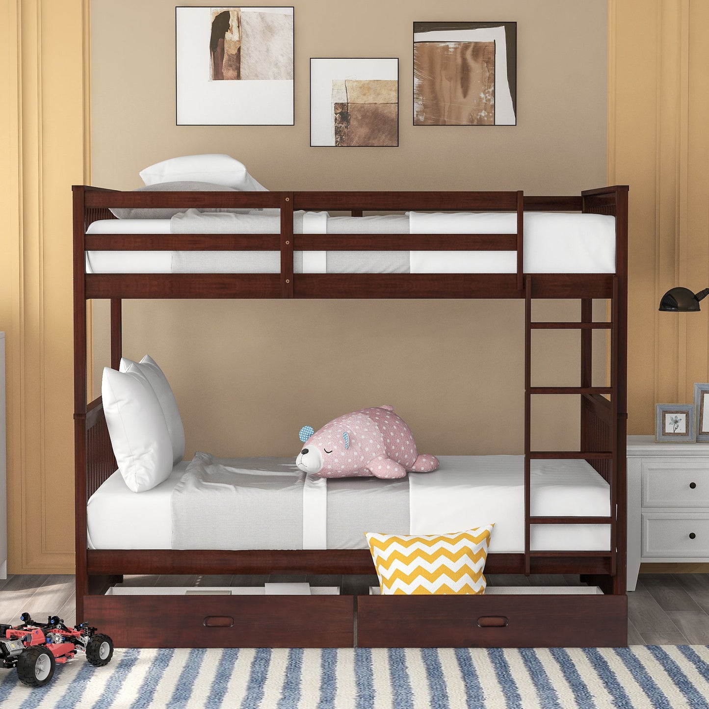 Bunk Bed With Ladders And 2 Storage Drawers - The Sleep Loft - Online Mattress Showroom NYC