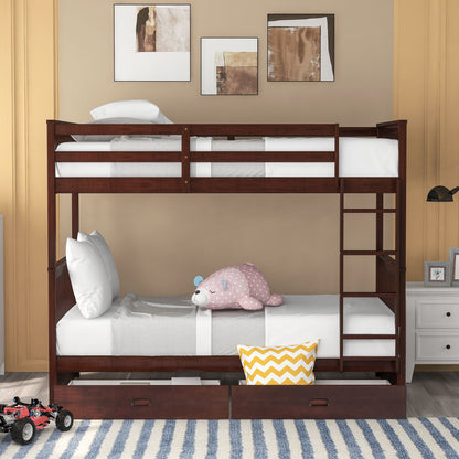 Bunk Bed With Ladders And 2 Storage Drawers - The Sleep Loft - Online Mattress Showroom NYC