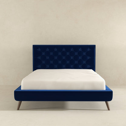 Dillon - Mid-Century Velvet Platform Bed - The Sleep Loft - Online Mattress Showroom NYC