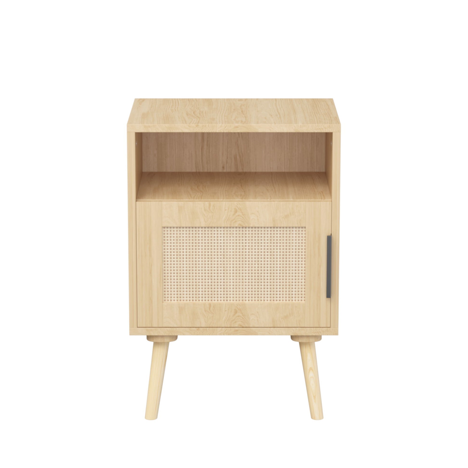 Nightstand, Side Table With Door And Open Shelf For Bedroom - Oak - The Sleep Loft - Online Mattress Showroom NYC
