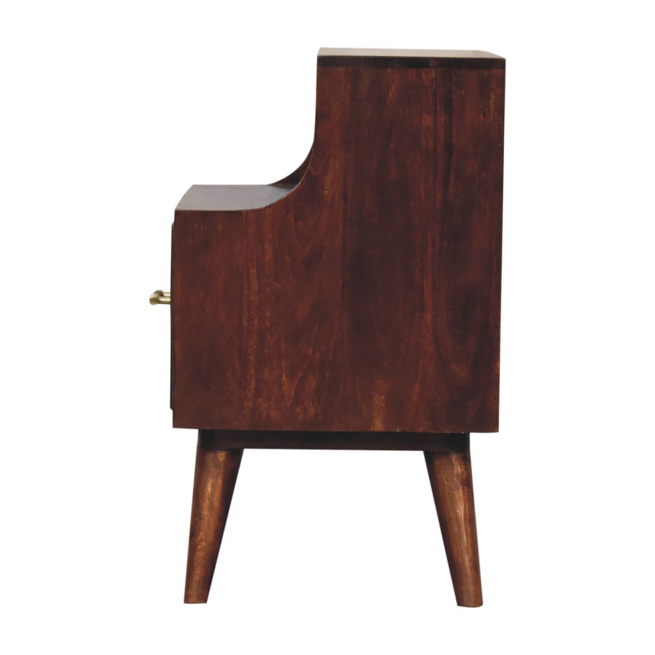 T Bar Raised Back Bedside Table - Chestnut - The Sleep Loft - Online Mattress Showroom NYC