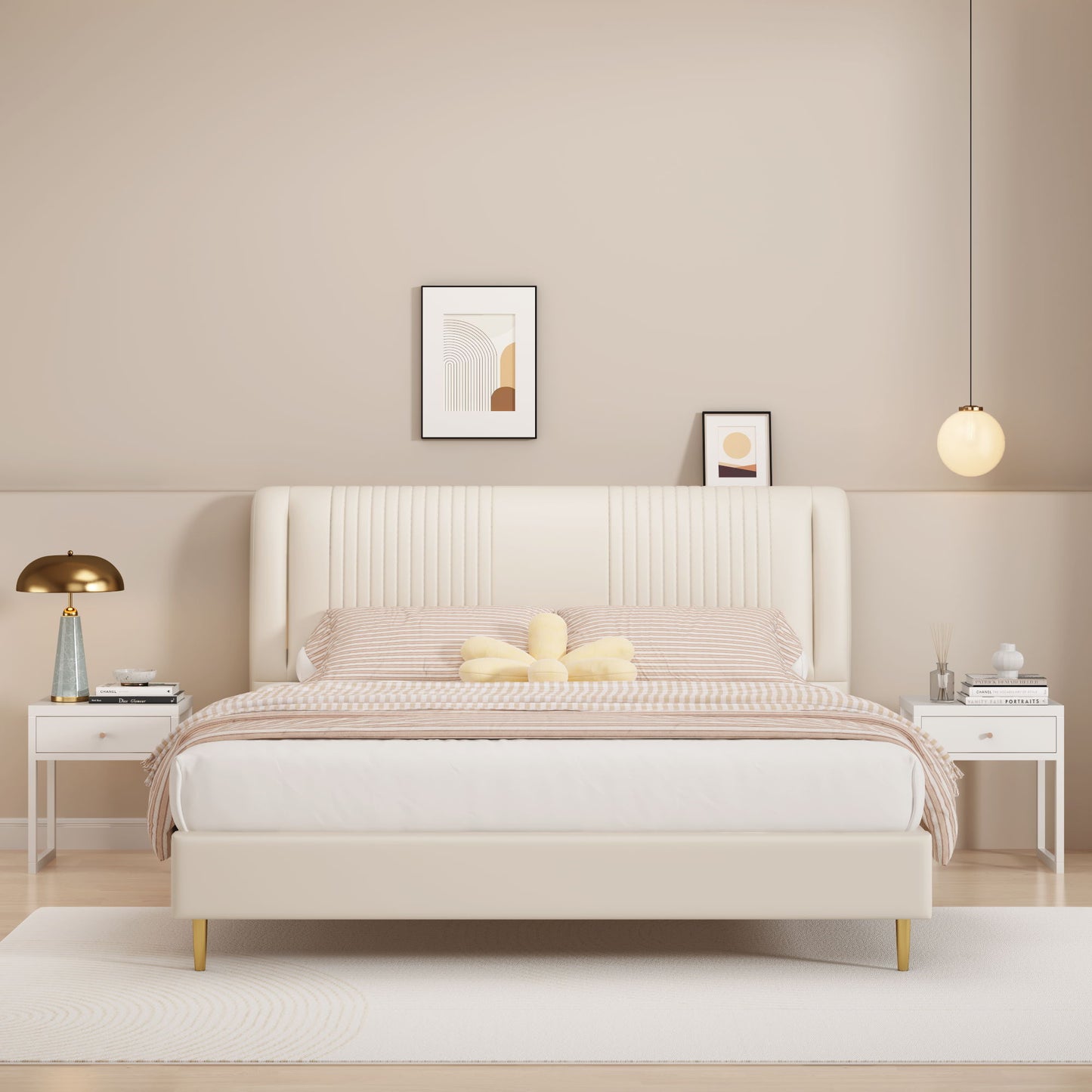 Nightstand With Drawer, Minimalist Bedside Table, Compact End Table For Bedroom - White - The Sleep Loft - Online Mattress Showroom NYC