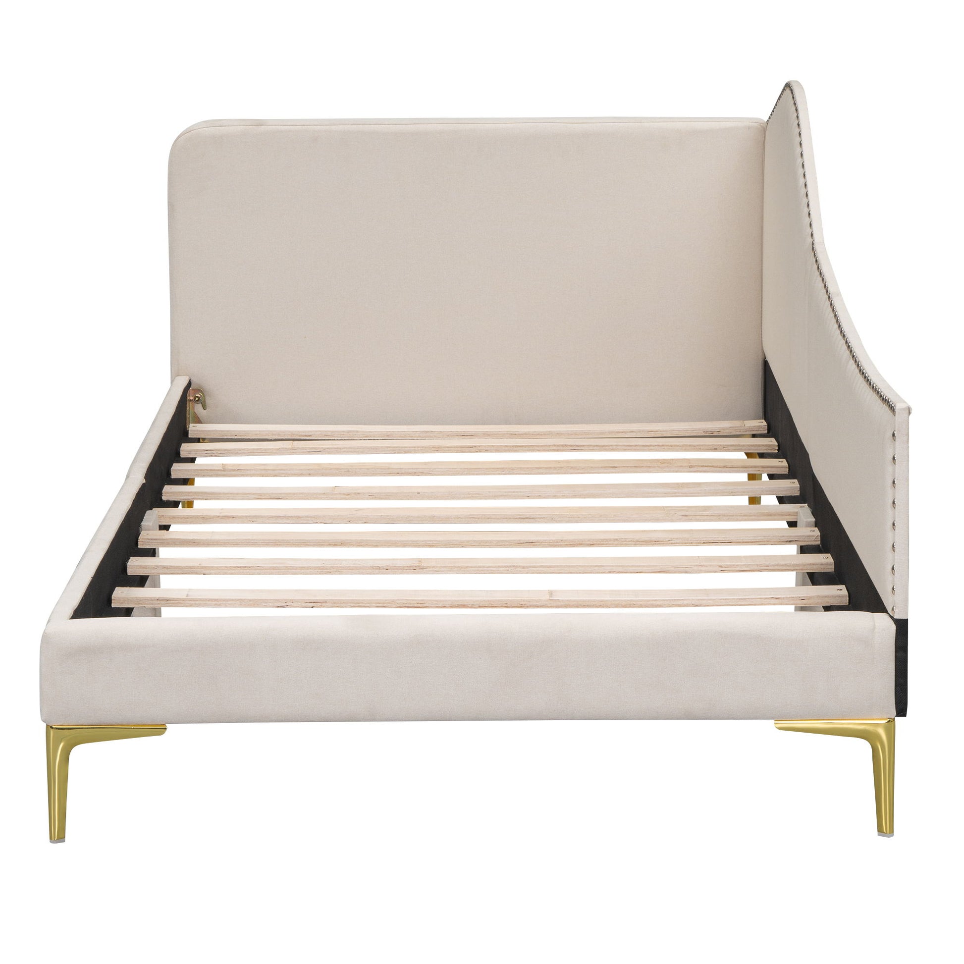 Upholstered Daybed With Headboard And Armrest, Support Legs - The Sleep Loft - Online Mattress Showroom NYC