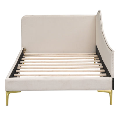 Upholstered Daybed With Headboard And Armrest, Support Legs - The Sleep Loft - Online Mattress Showroom NYC