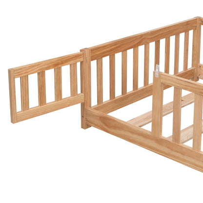Solid Wood Floor Bed With Door And Fence For Children - The Sleep Loft - Online Mattress Showroom NYC