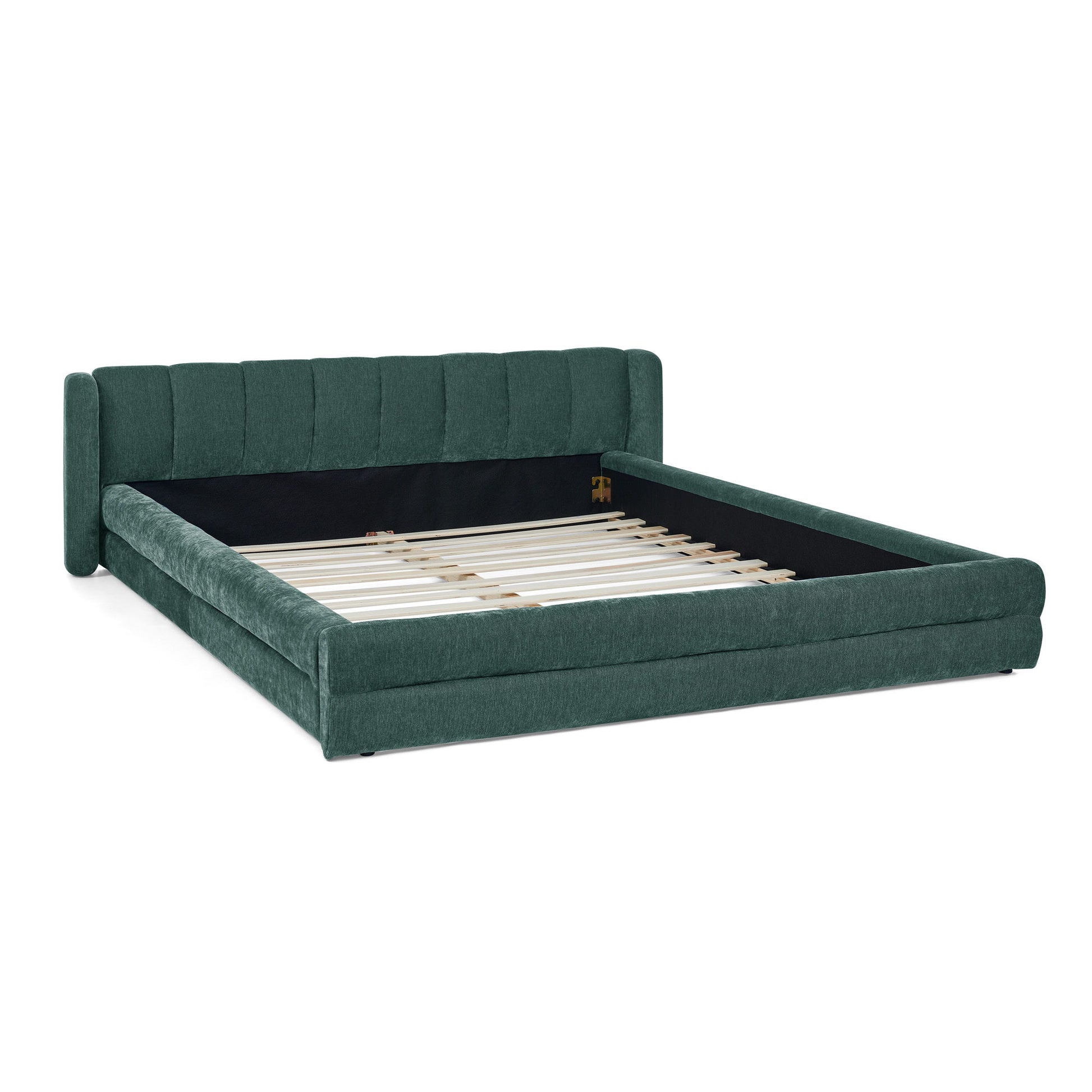 Modern Upholstered Bed Frame With Thick Fabric And Headboard - The Sleep Loft - Online Mattress Showroom NYC