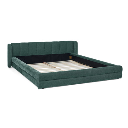 Modern Upholstered Bed Frame With Thick Fabric And Headboard - The Sleep Loft - Online Mattress Showroom NYC