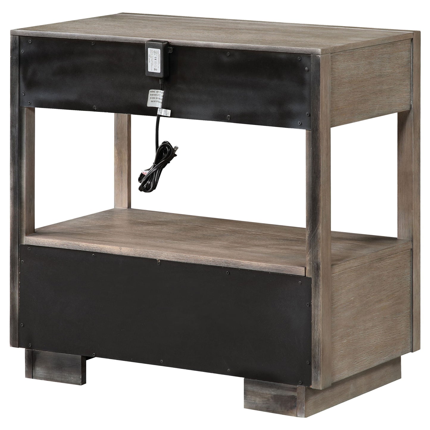 Prescott - 2 Drawers Nightstand With Open Shelf - Taupe - The Sleep Loft - Online Mattress Showroom NYC