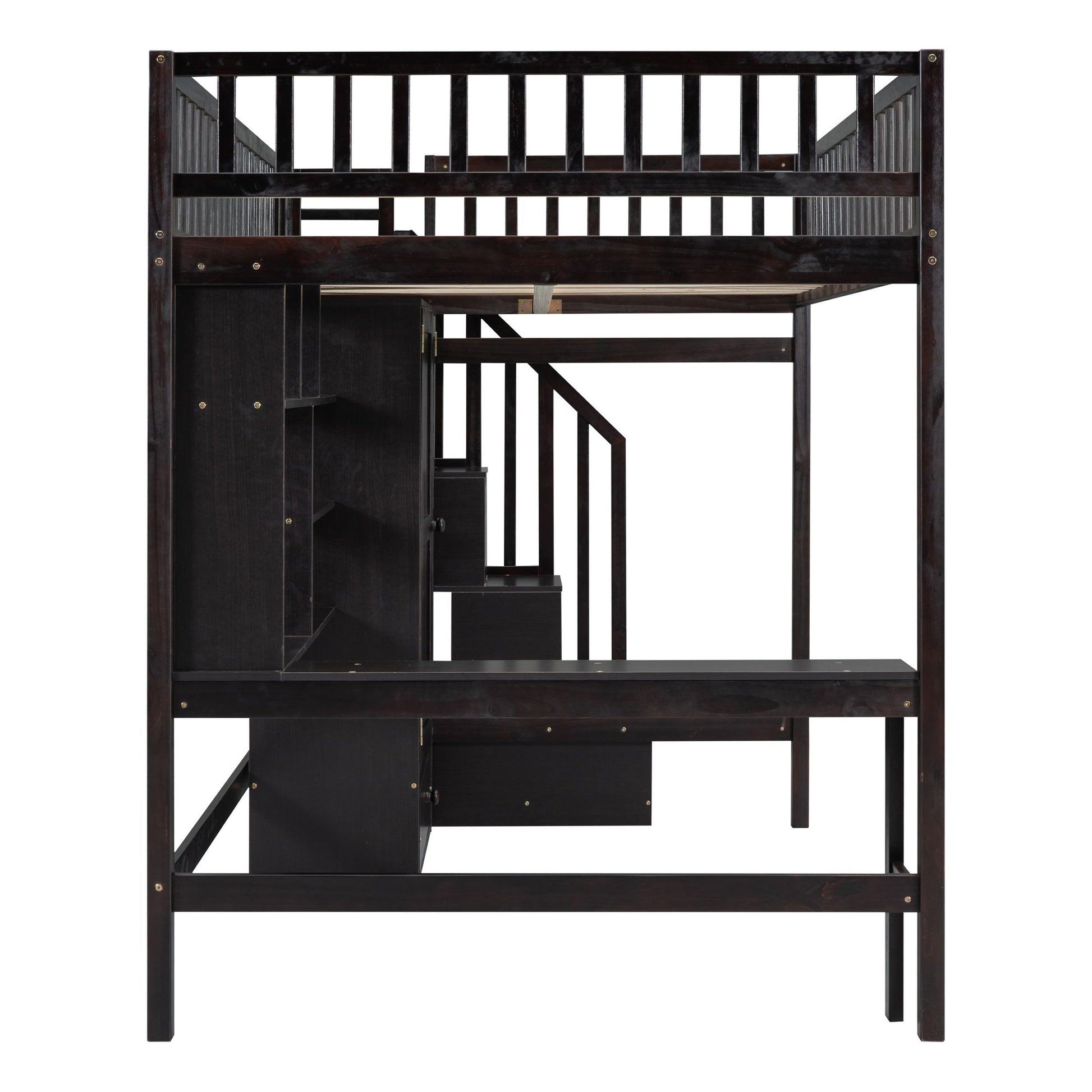 Loft Bed With Bookshelf, Drawers, Desk, And Wardrobe - The Sleep Loft - Online Mattress Showroom NYC